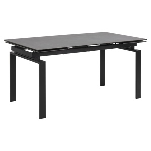 Étkezőasztal üveglappal JASELIN, fekete, 240 cm